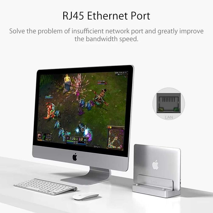 Док станція ORICO 9 in 1 алюміній HDMI RJ45 USB MacBook