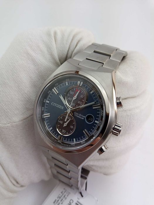 Титановые мужские часы Citizen Eco-Drive CA7090-52L, хронограф, сапфир