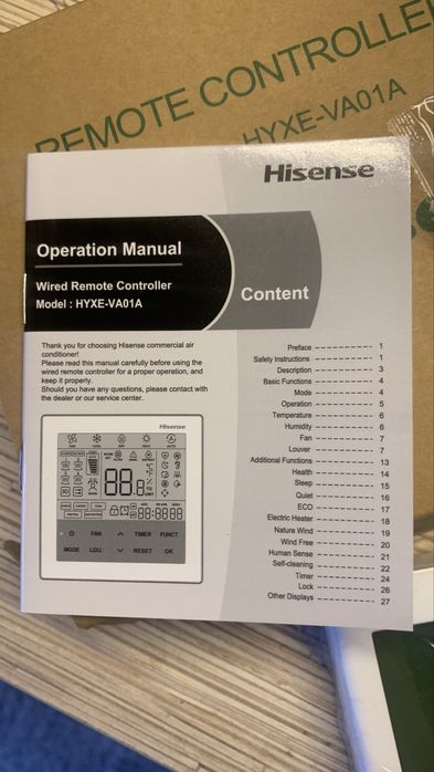 Nowy Sterownik Przewodowy Hisense HYXE-VA01A - Klimatyzacja