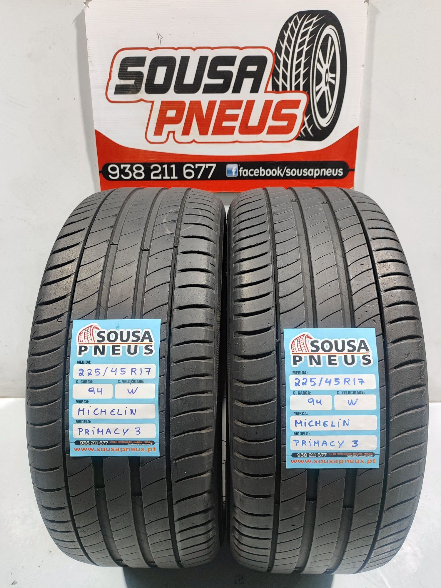 2 pneus semi novos 225-45R17 Michelin - Oferta dos Portes