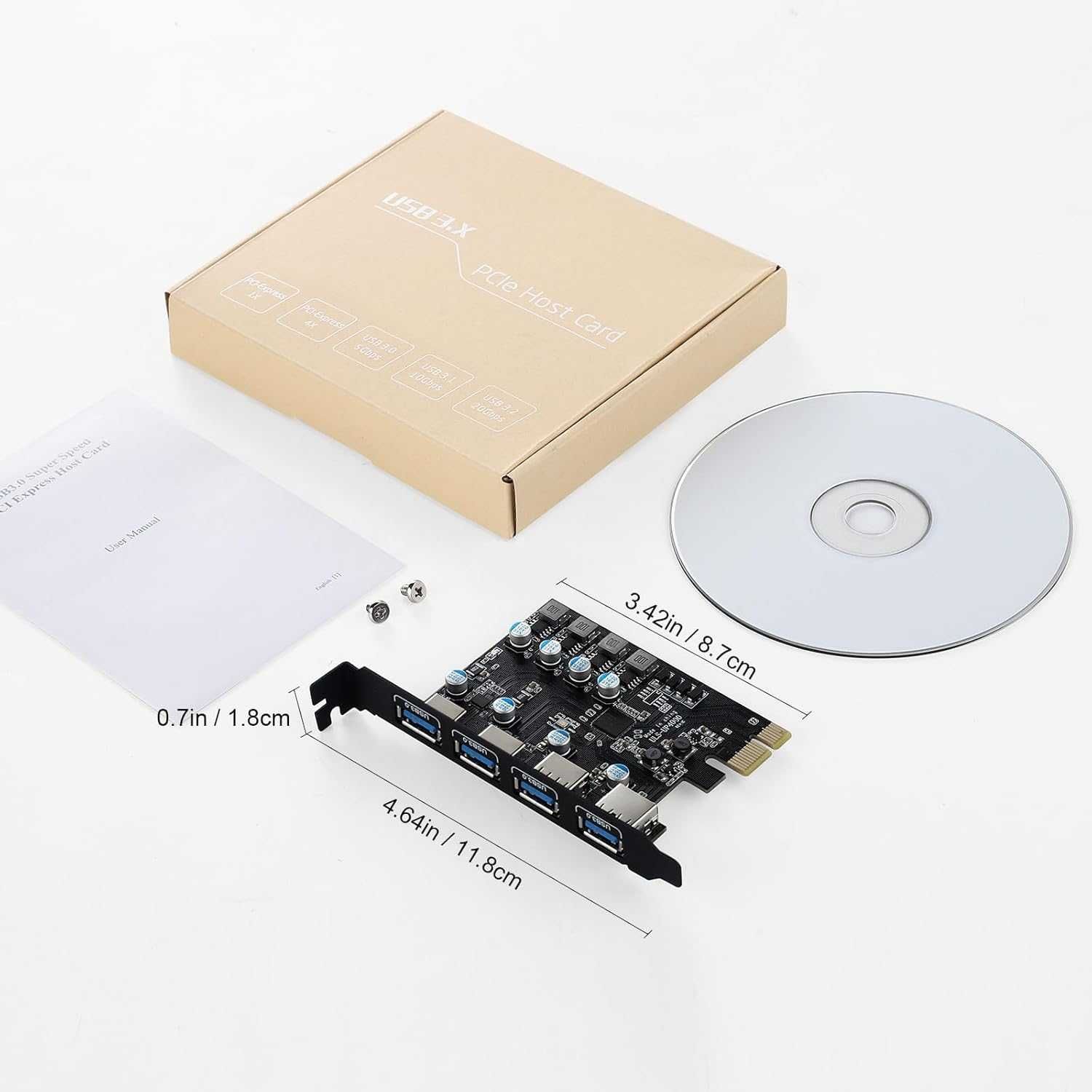 Karta PCIe USB 3.0/3.2 Gen1 Kompatybilna Z Windows XP i MAC