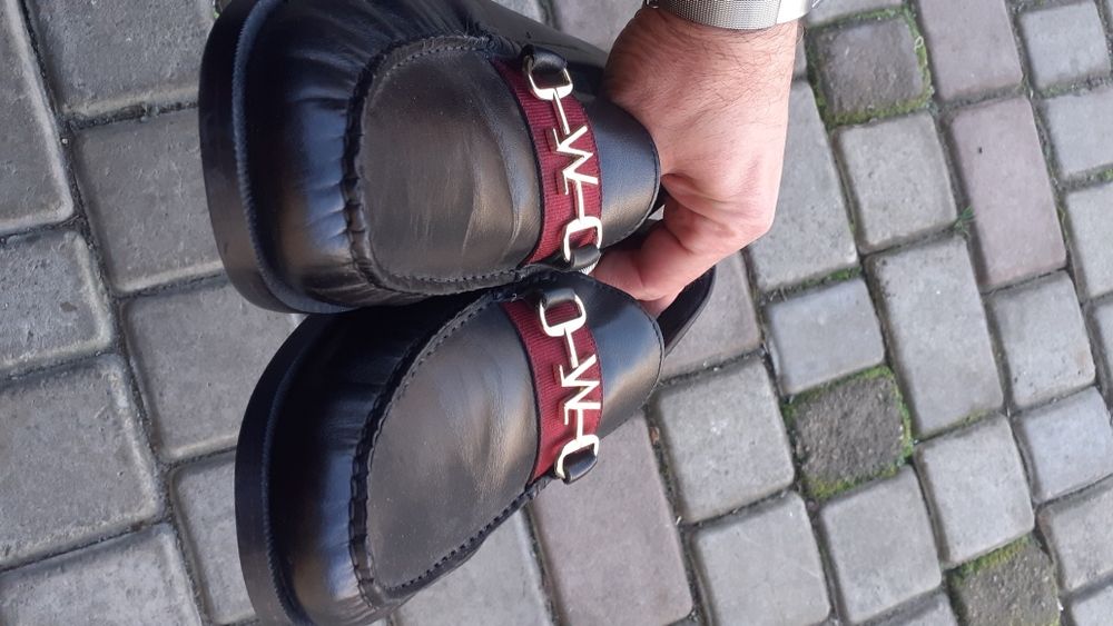 Мужские новые кожаные лоферы-мокасины Walk London EU 10-43pCт 29см.