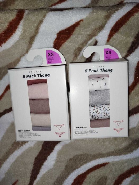 Stringi damskie zestaw 10 sztuk XS pastelowe i nadruki