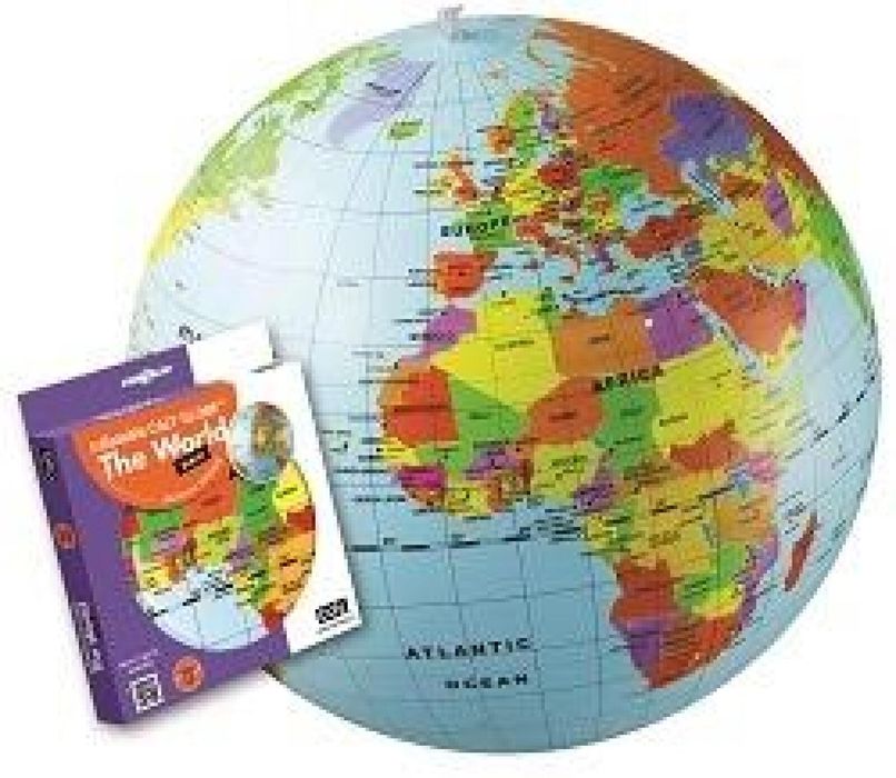 Globus 50 cm - Świat, piłka oprawa: karton