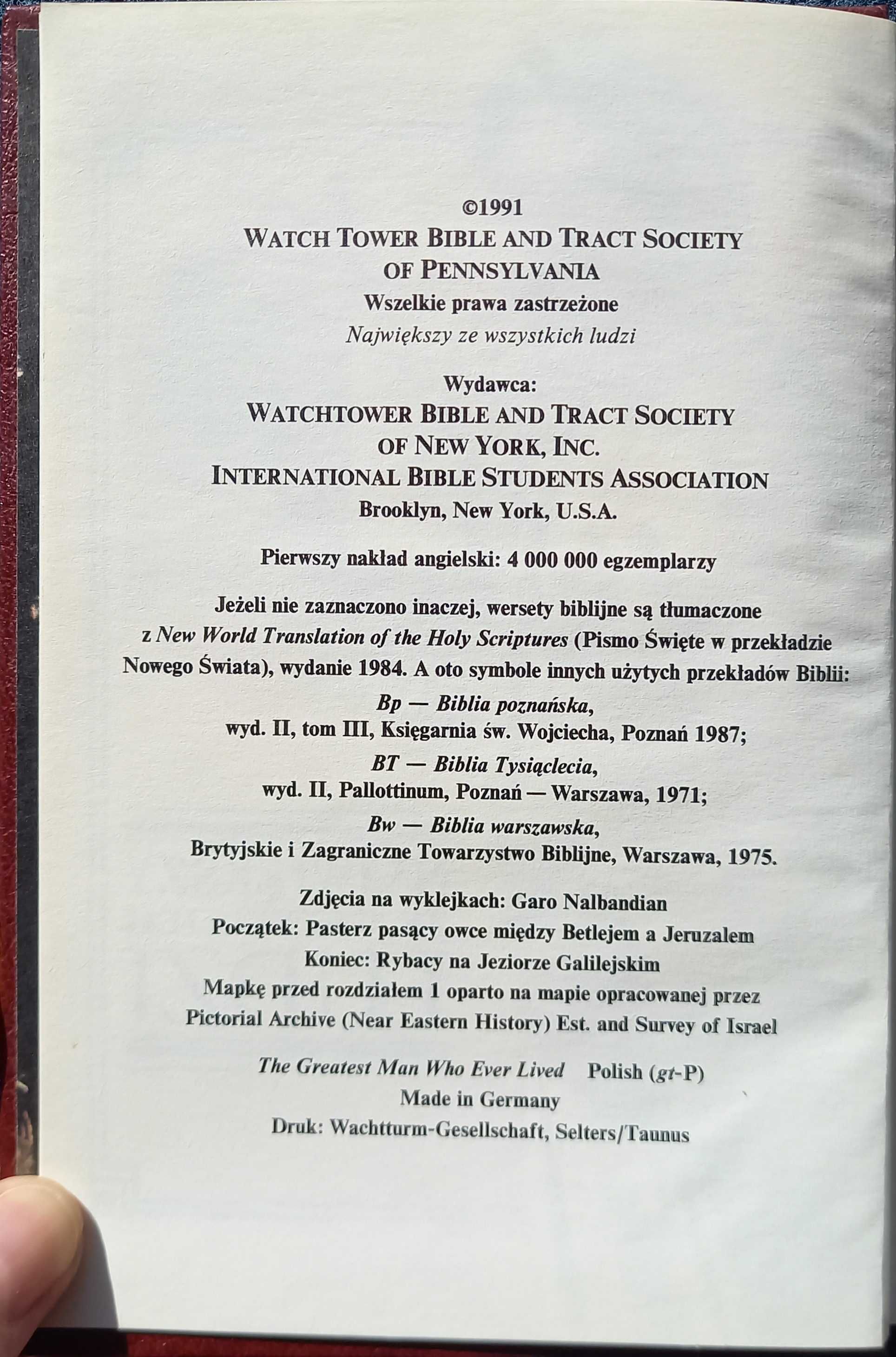 Największy ze wszystkich ludzi, temat. religijna, wyd.1991r