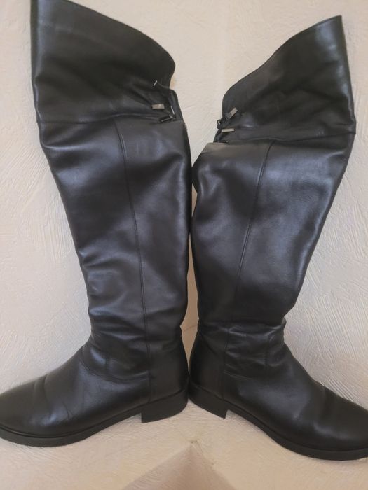 Шкіряні ботфорди