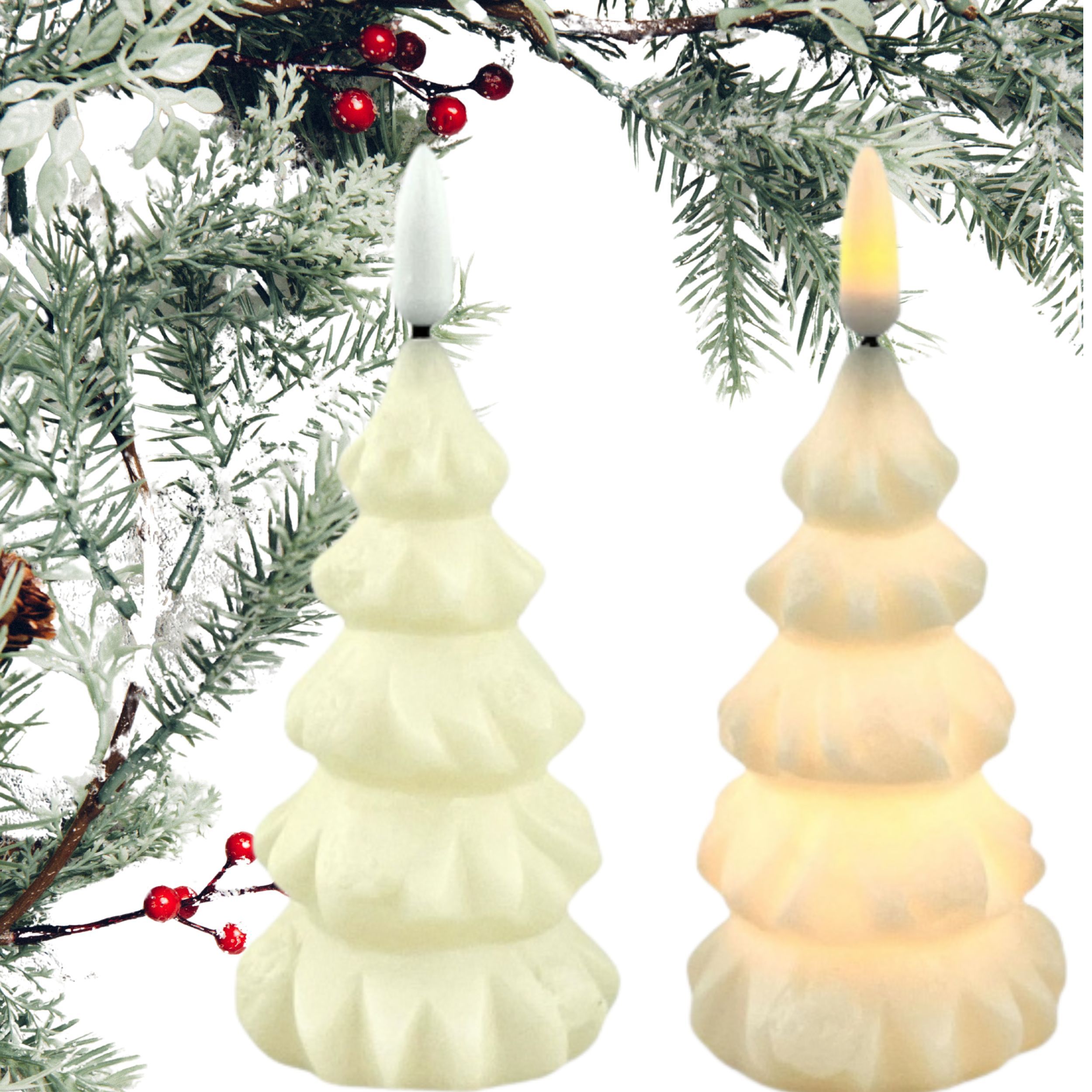 ŚWIECZKA LED CHOINKA Dekoracja Świąteczna Ozdoba Do Domu 12cm