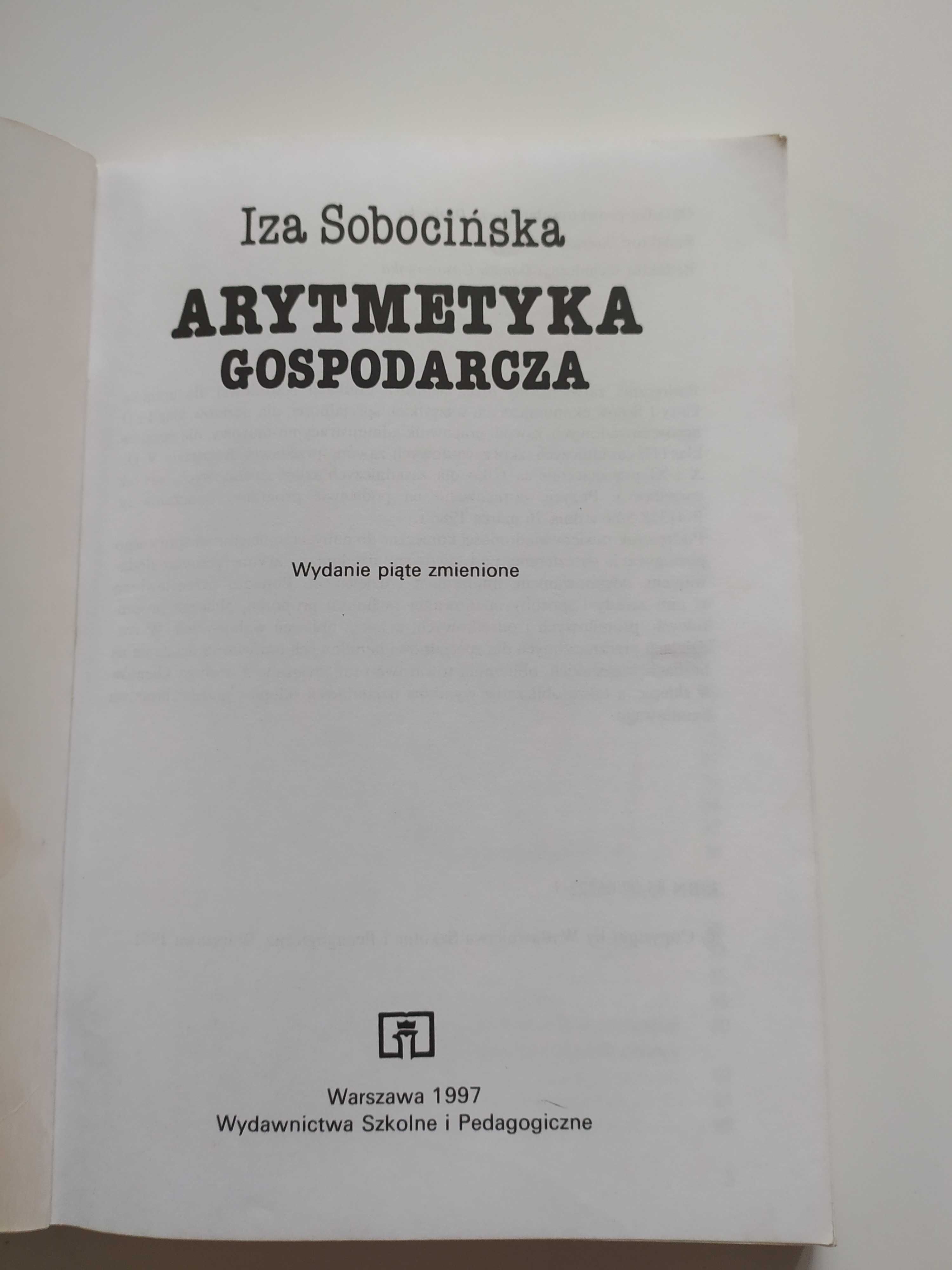 Arytmetyka gospodarcza - Iza Sobocińska