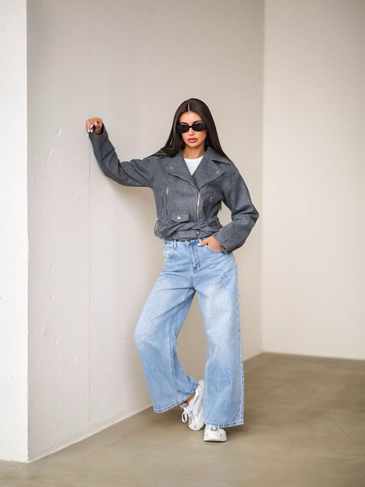 Нова кашемірова, вовняна сіра косуха жіноча великі розміри