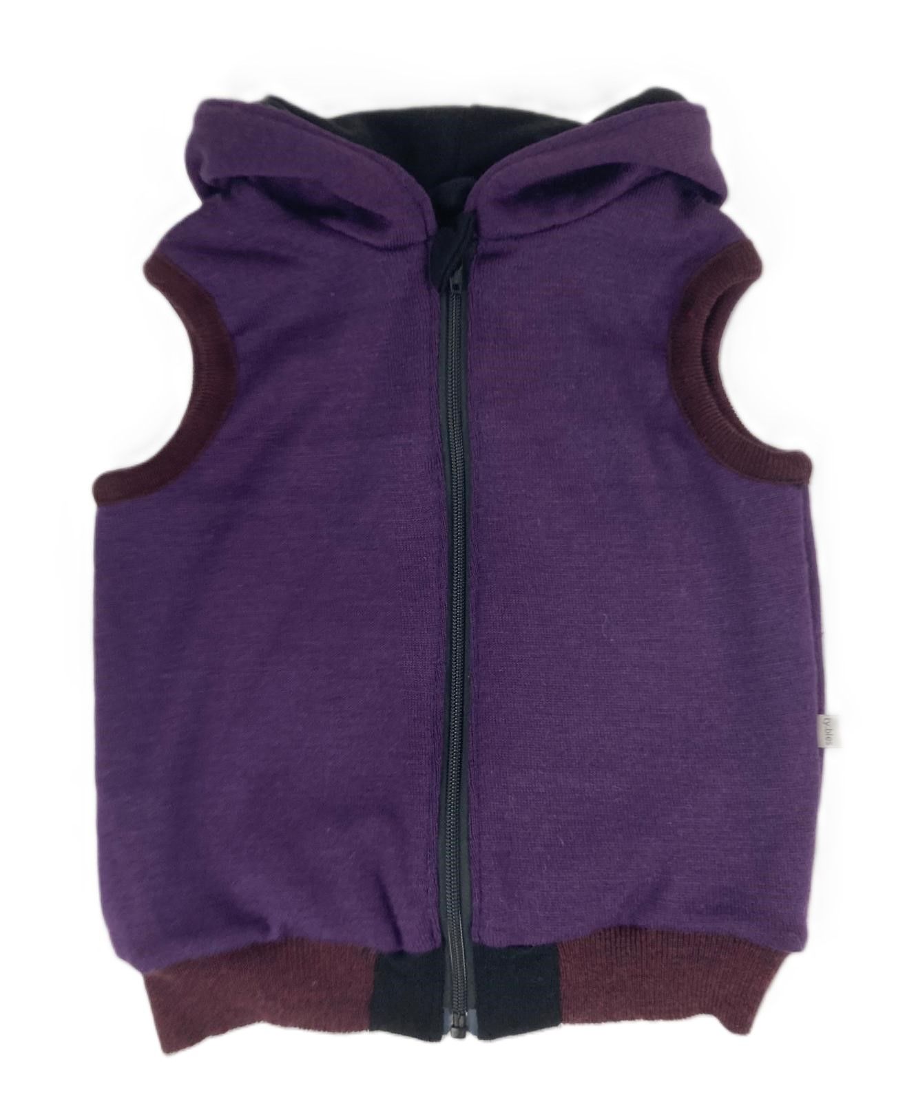 Bezrękawnik kamizelka merino zero waste wełniana 104 cm wełna wool 100