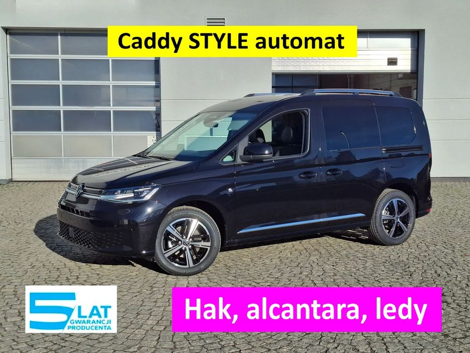 Volkswagen Caddy STYLE krótki; automat; alcantara; hak holowniczy; aktywny tempomat