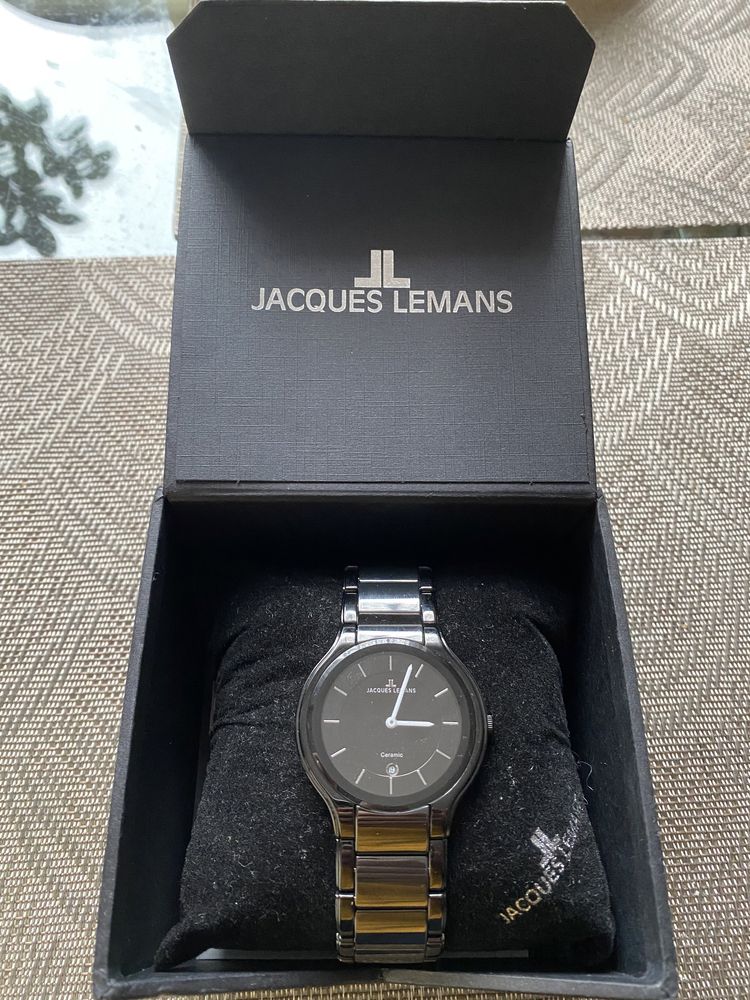 Zegarek czarny Jacques Lemans Cermaic