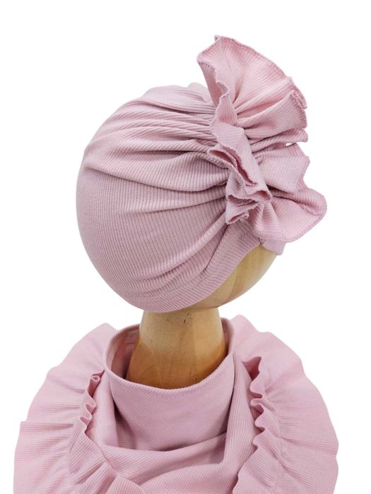 Czapka turban plus chustka z falbanką