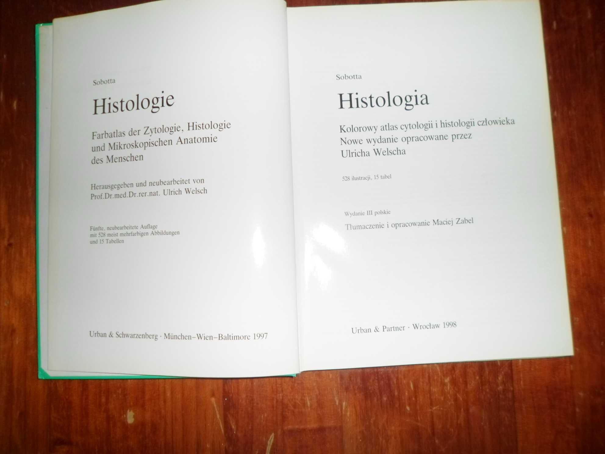 Sobotta Histologia Kolorowy atlas cytologii i histologii człowieka now