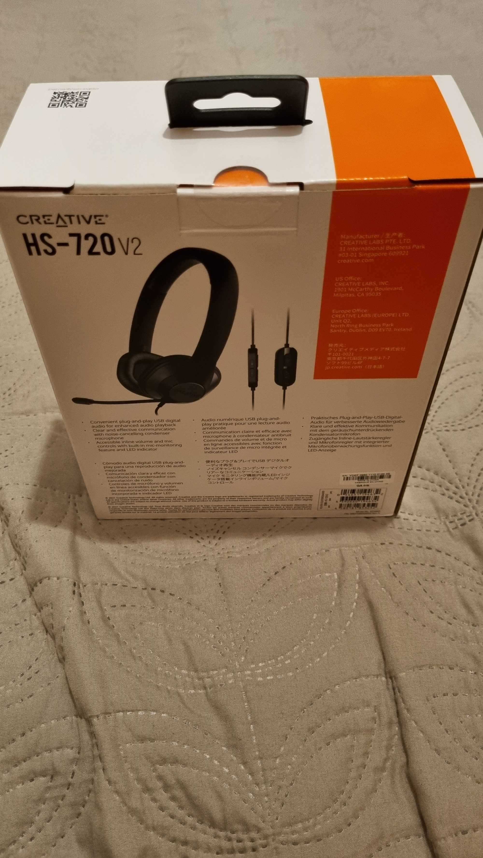 Słuchawki Creative HS-720 V2 z mikrofonem - NOWE