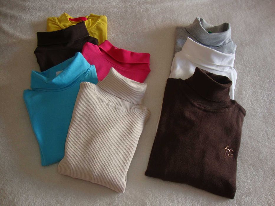 Camisolas de gola alta 6/8 Calções corte inglês, papo anjo, zara 8/10