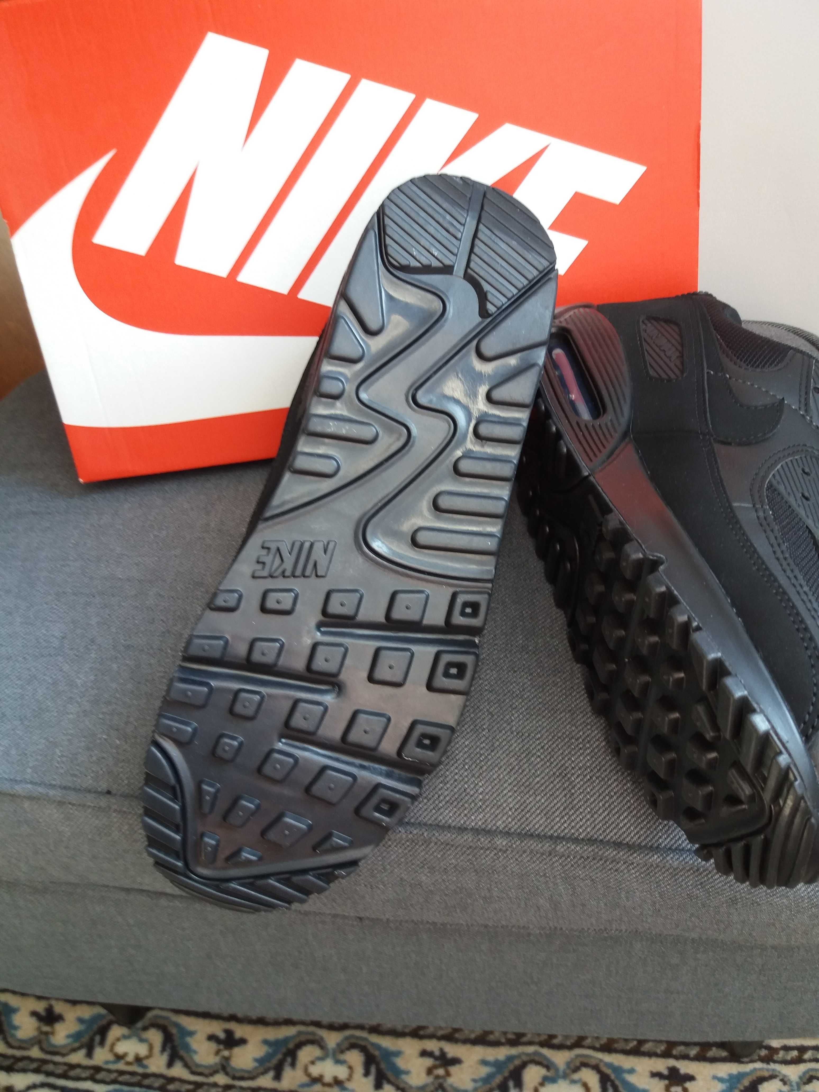 (r Eur 45,5/US 11,5) Nike Air Max 90 Recraft Triple Black CN8490, 003