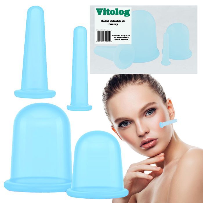 Bańki Chińskie Gumowe Próżniowe Silikonowe Do Masażu Twarzy Szyi