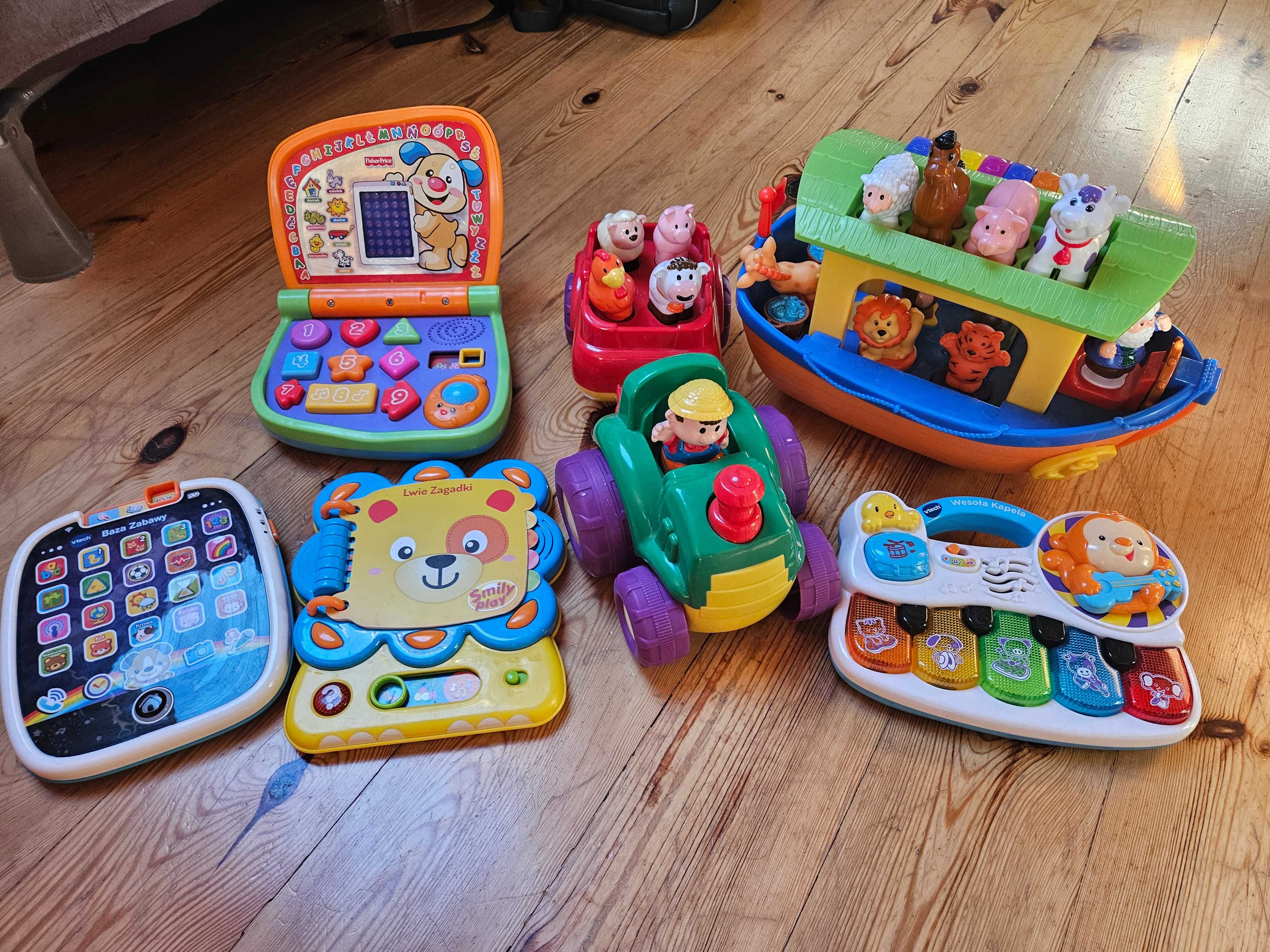 Zestaw zabawek, Arka Noego, Traktor ze zwierzątkami, pianinko, tablet