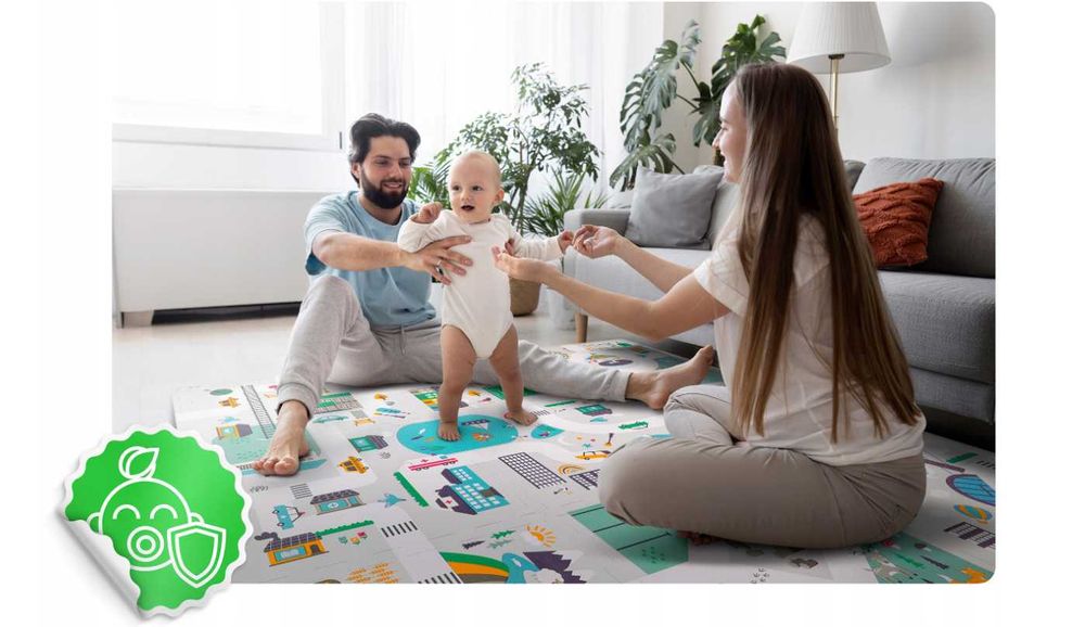 Mata piankowa puzzle Nukido 120x120 cm –składana edukacyjna dla dzieci