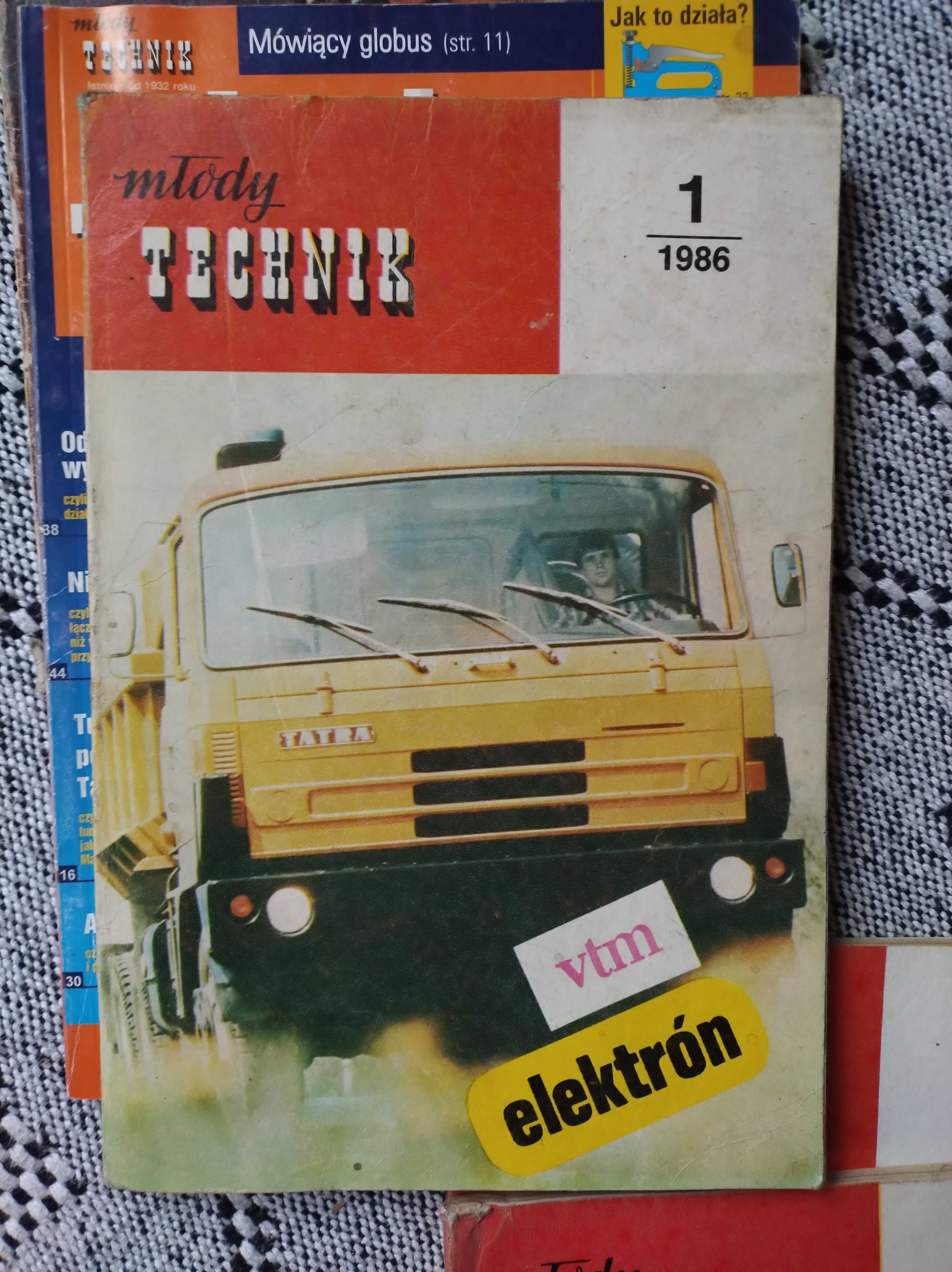 Młody technik czasopismo PRL 10 szt. 1985, 1986, 1988