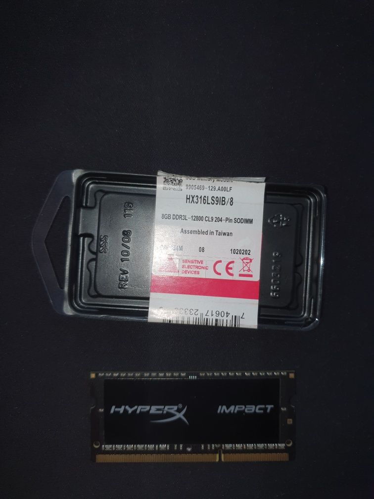 Оперативна пам'ять HyperX 8 GB SO-DIMM DDR3L 1600 MHz IMPACT