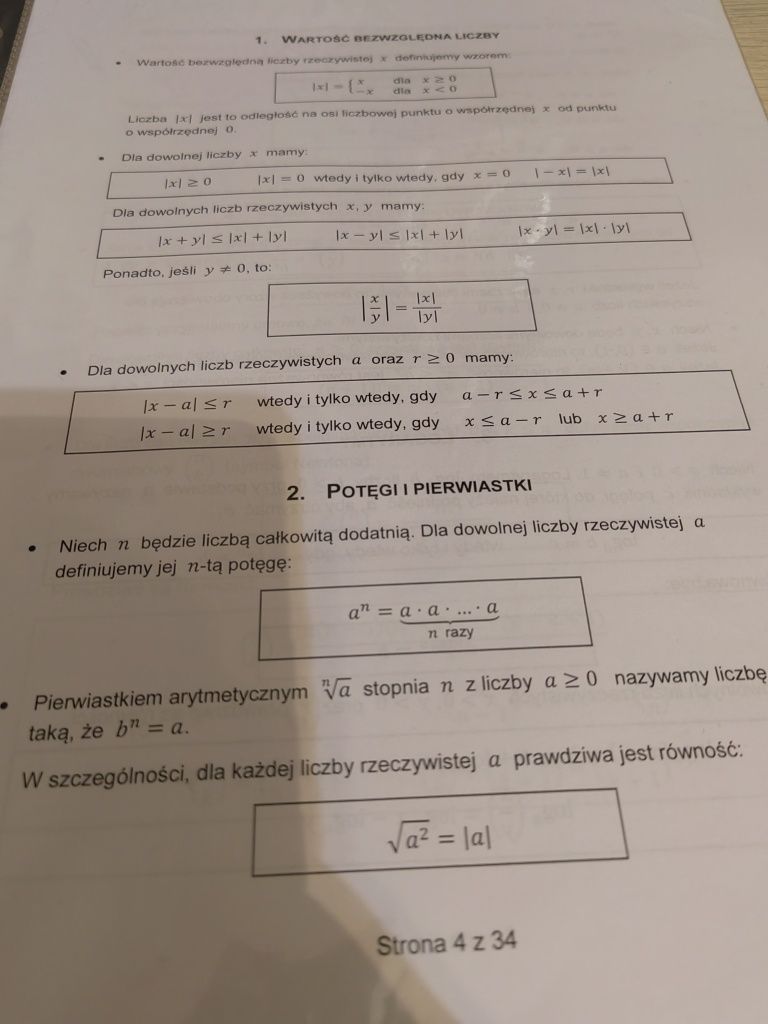 Maturalna karta wzorów