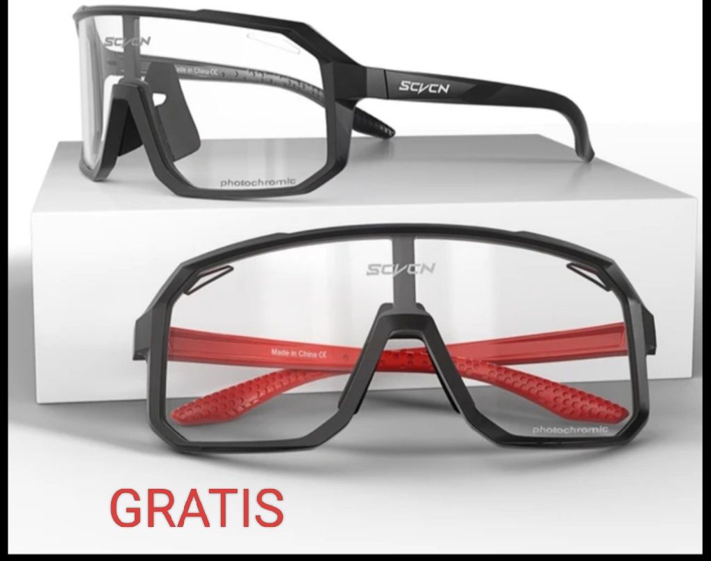 Okulary fotochromowe sportowe rowerowe SCVCN KOLORY + gratis