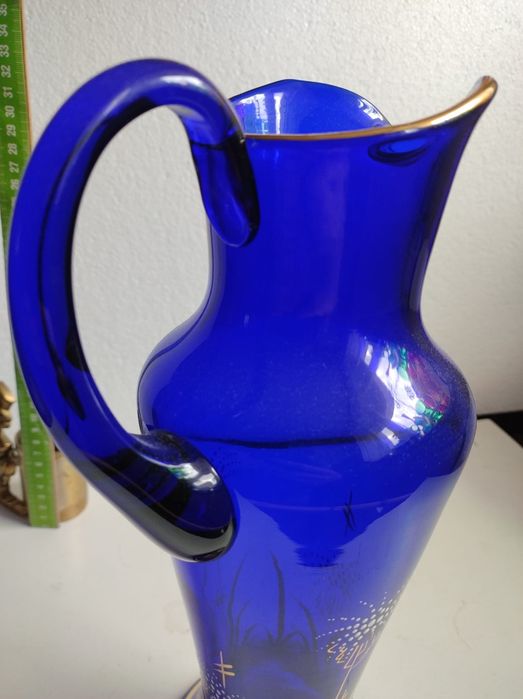 Wazon dzban kobaltowy vintage szkło