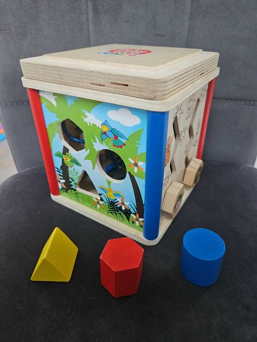 Interaktywna kostka labirynt klocki sorter plus gratis