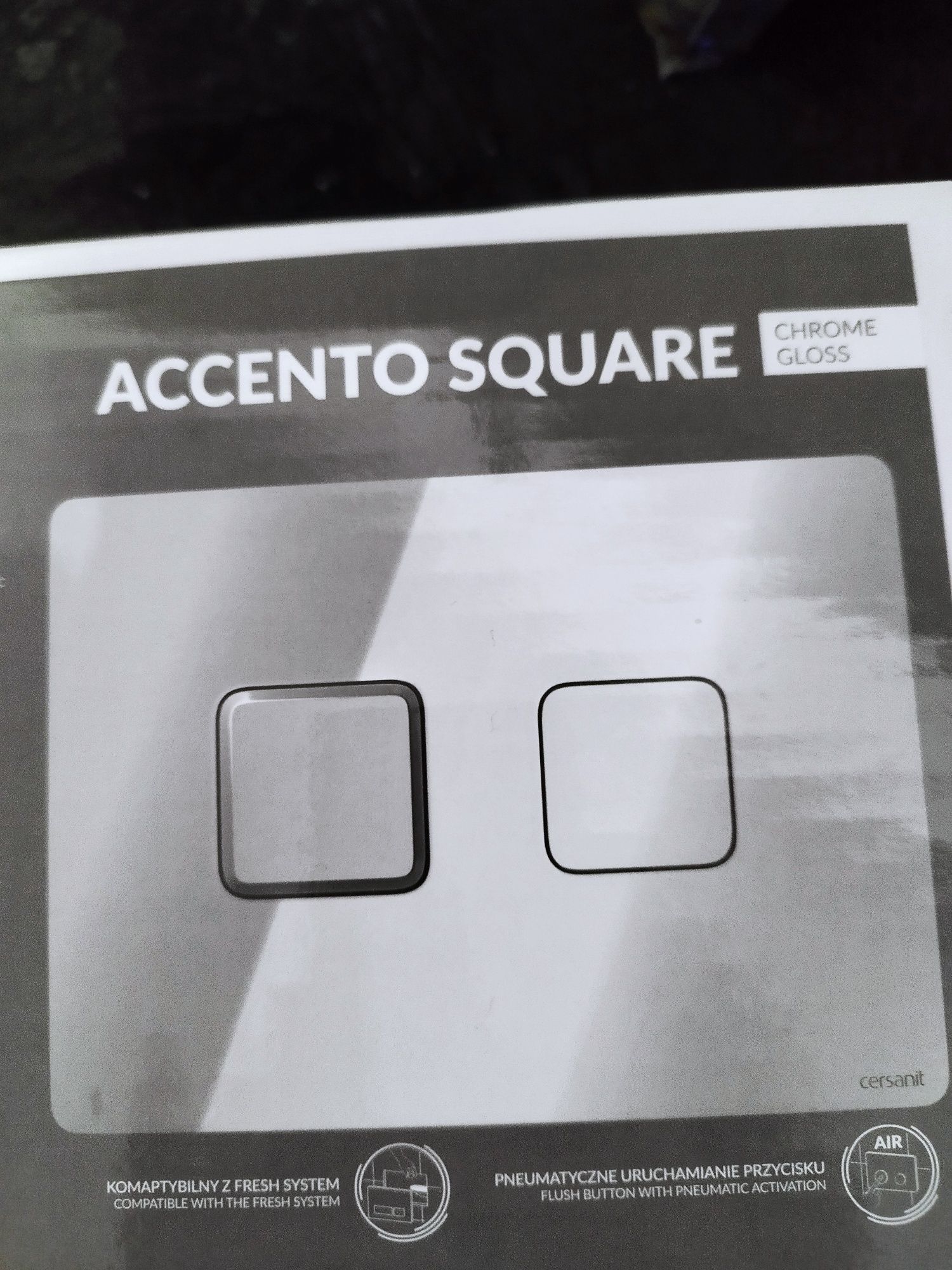 Cersanit accento square przycisk pneumatyczny chrom błyszczący nowy