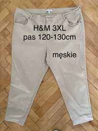 H&M rozm XXXL duże męskie  spodnie beżowe jeansy dżinsy Vintage