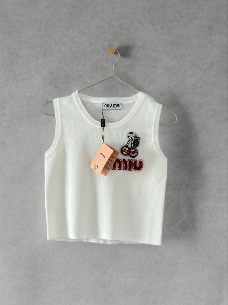 Top bluzka miu miu cyrkoniowa