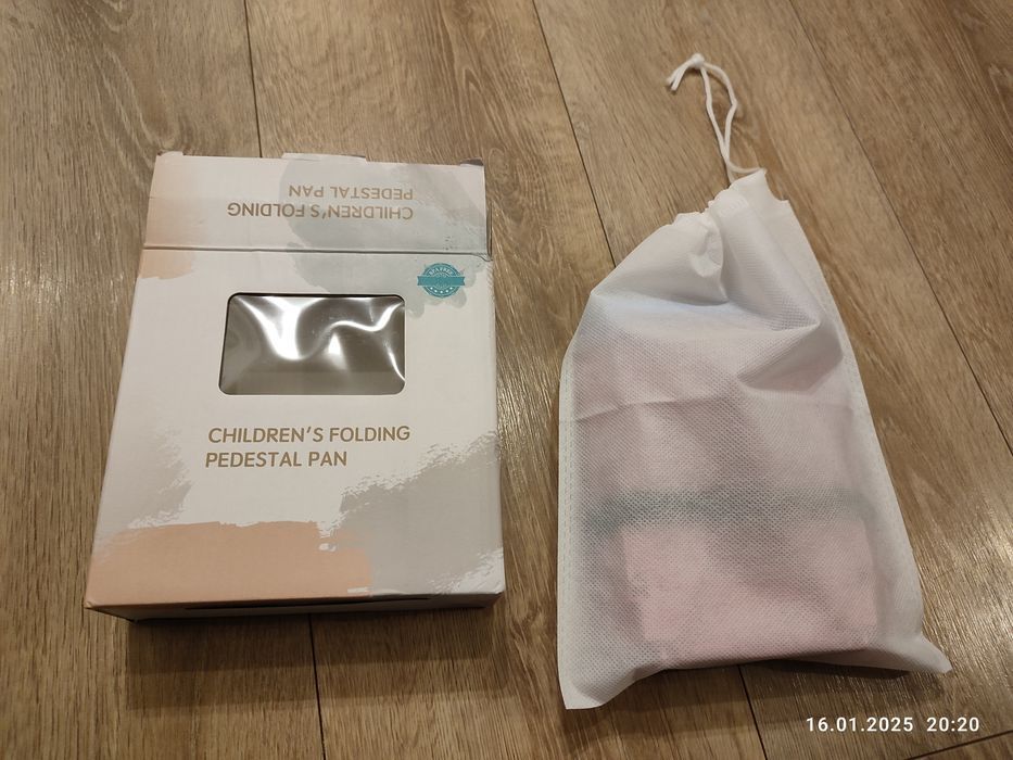 Nowa różowa przenośna toaleta nocnik składany