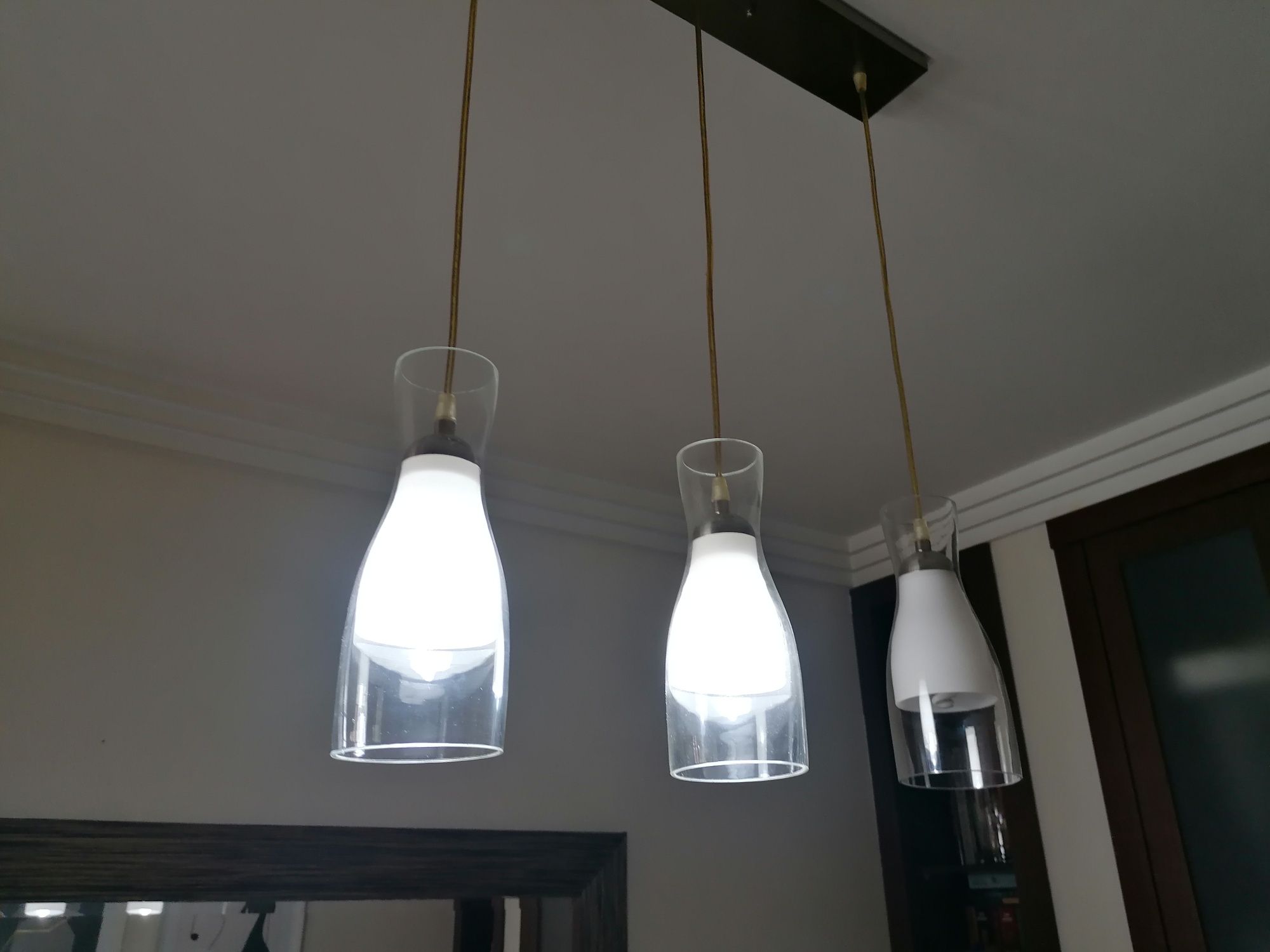 Candeeiro suspenso, qualidade inox e vidro