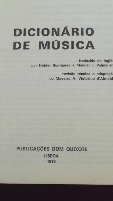 Dicionário de Música Arthur Jacobs 1978