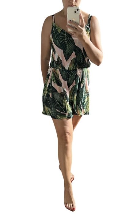 Sukienka letnia liście S  tropic kwiaty