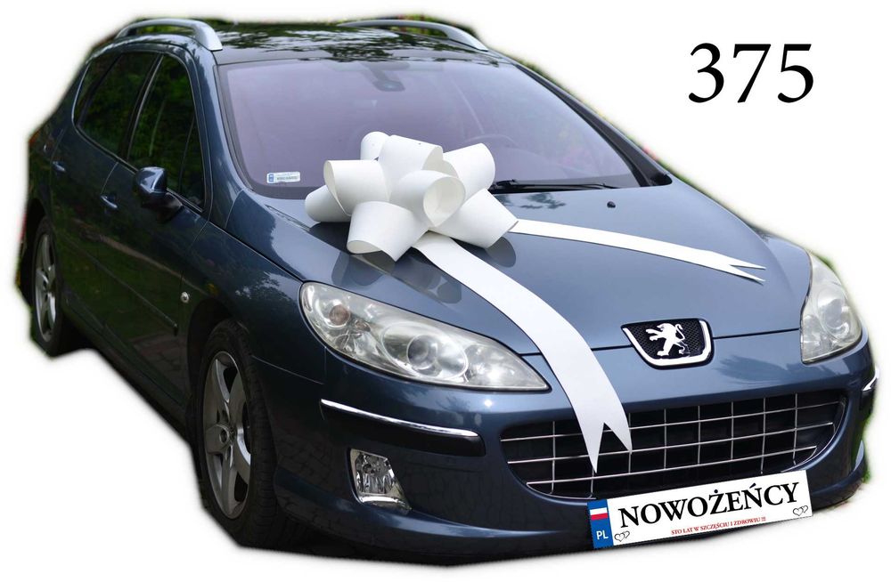 Mocowana na przyssawkach-Kokarda XXL na Samochód- Prezent weselny