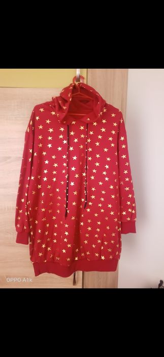 bluza z kapturem w gwiazdki xl