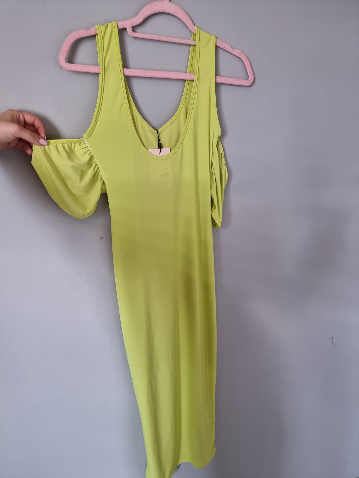 Sukienka missguided S neon limonka