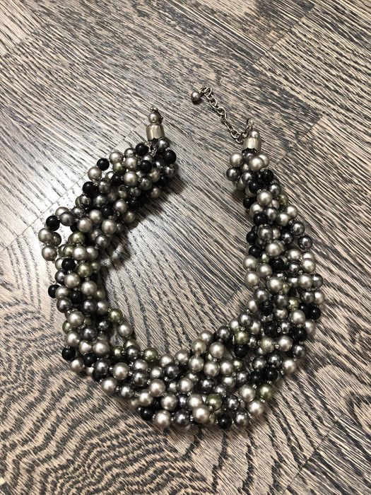 Намисто жіноче типа срібло і чорний колір