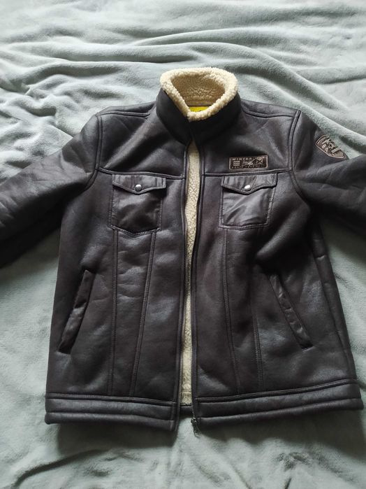 Kurtka zimowa lotnika ze sztucznego zamszu L