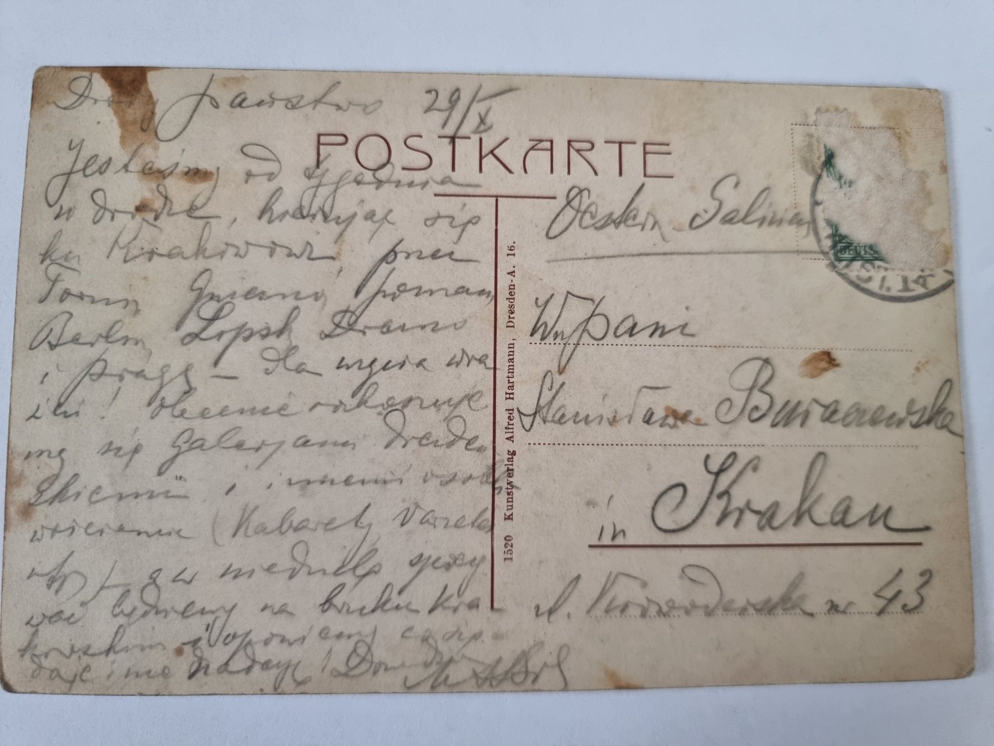 Kartka pocztowa Niemcy Drezno początek XX wieku