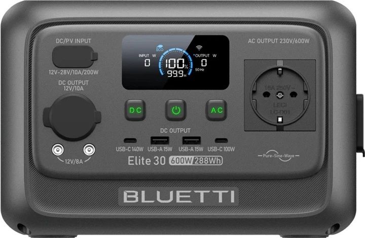 Зарядна станція Bluetti Elite 30 V2 / 600 Вт / 288 Вт⋅год