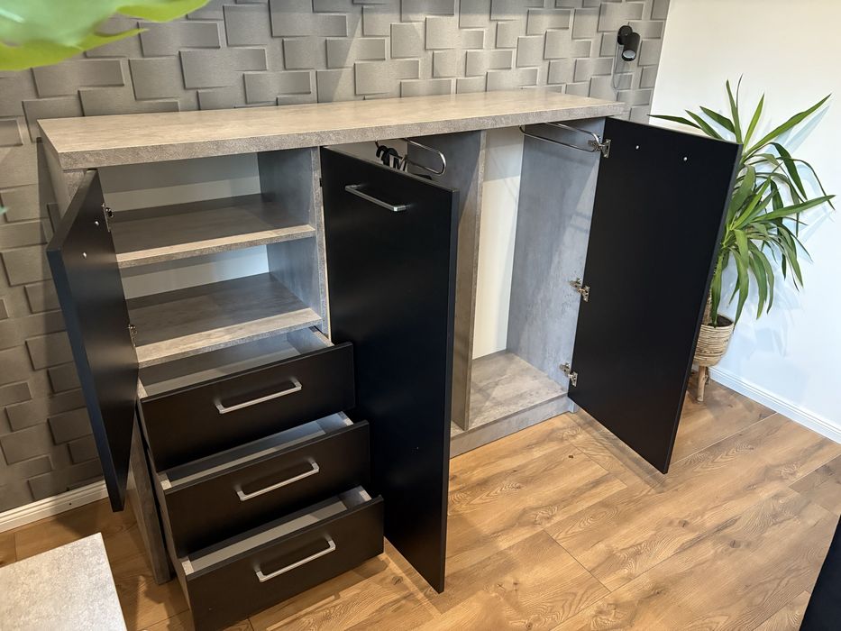 Komoda  / Beton+ Czarny mat