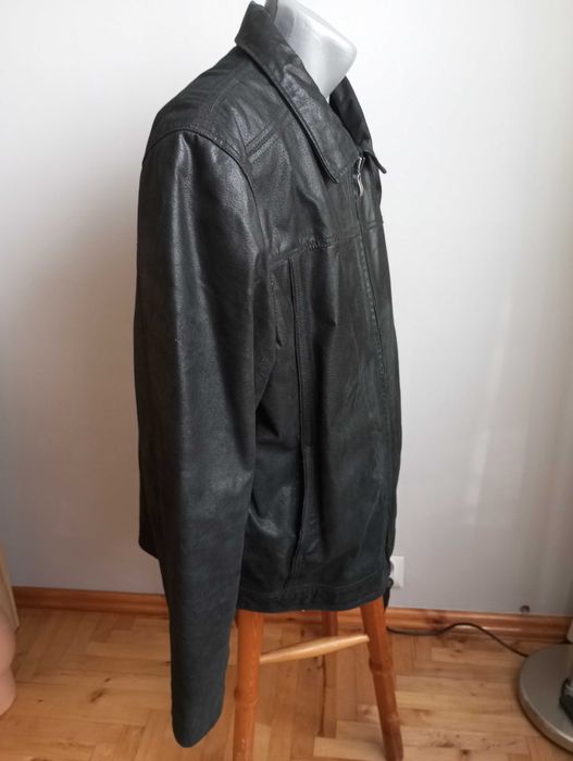 Essentials Kurtka męska skórzana czarna rozm.XL