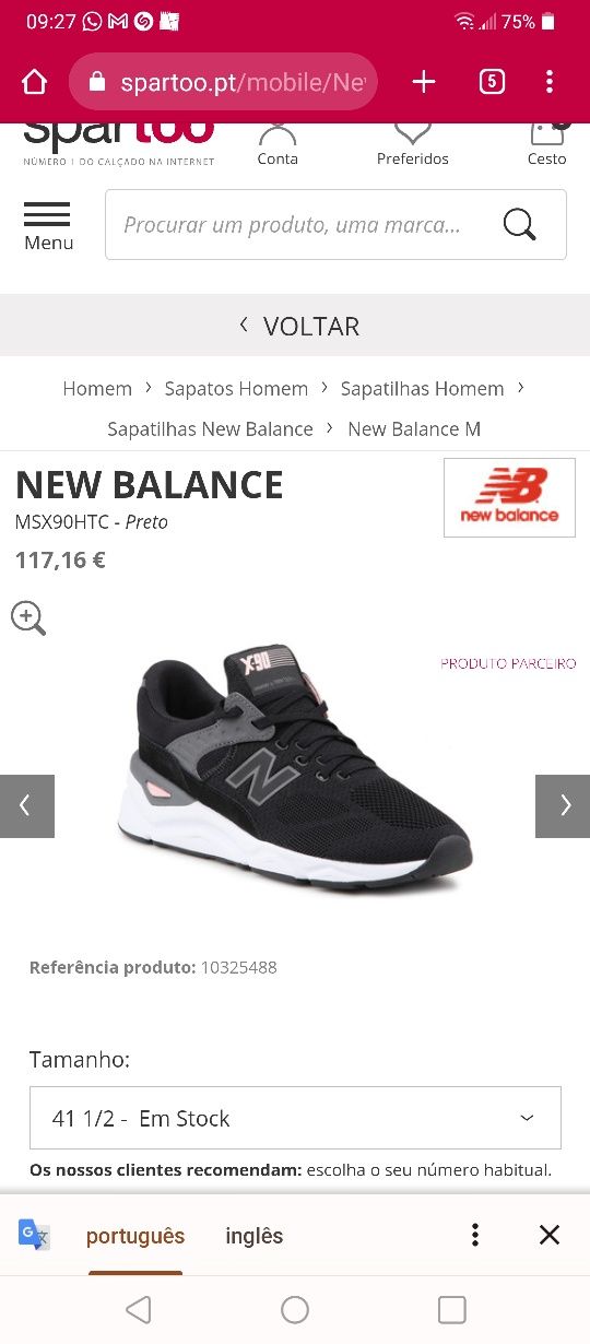 New Balance MSX90 Novas Tam 41.5