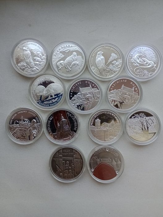 Okolicznościowe srebrne monety 20zł-14szt