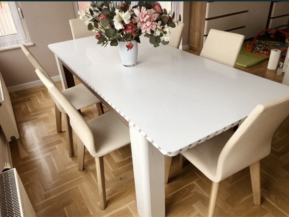 Stół rozkładany Linate dąb/ biały