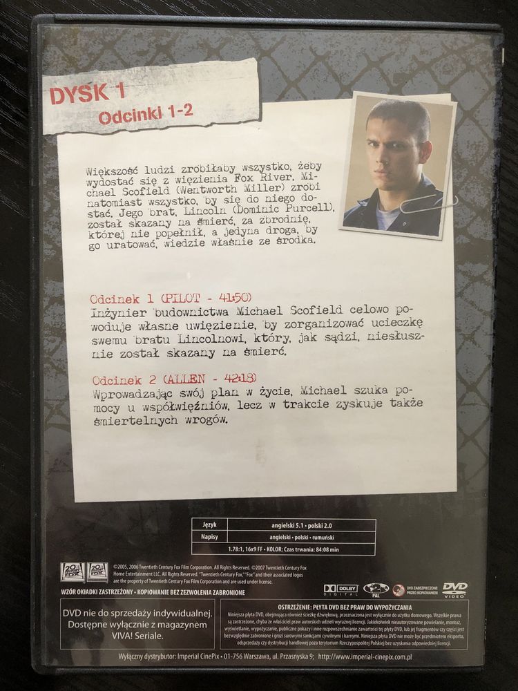 Serial DVD Skazany na śmierć Sezon 1 odcinki 1-2